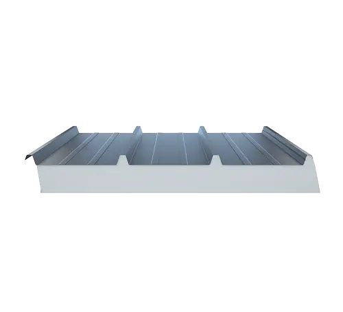 Panel sándwich para techo con cara de metal